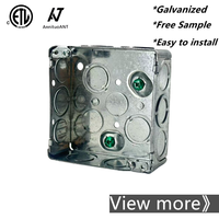 CETL-Zertifizierte Outdoor 4-Zoll-Elektrobox aus Verzinktem Stahl, Quadratische Elektroboxen, Metallene Silberne Anschlussdose mit Erhöhter Erdungsschraube