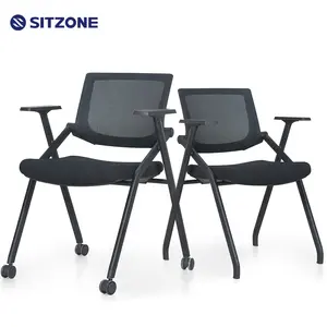 Sitzone Dobrável Simples Doméstico Cadeira De Plástico Encosto Portátil Cadeira De Treinamento De Conferência