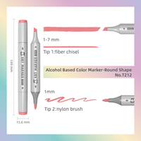 Bestationery Marqueur à l'alcool 240 couleurs, pointe pinceau, peinture permanente, ensemble de marqueurs à l'alcool pour le coloriage