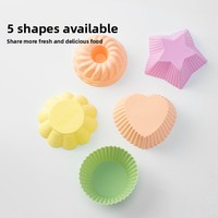 Moule à gâteau en silicone, moule à muffins, ustensiles de cuisson antiadhésifs, formes cœur, étoile, fleur, ronde, outils pour cupcakes et gâteaux