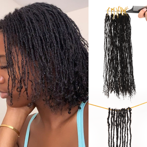Extensions de dreadlocks Originea Sister Locs en cheveux humains, micro-locss à pointes bouclées, entièrement faites à la main, entrelacées, permanentes et douces - Product Image 1
