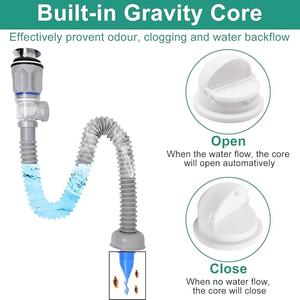 Hot Selling Practical Basin Sink Drainer With Stainless Steel Head Modern Style Anti Odor Design Easy Installation - Product Image 3