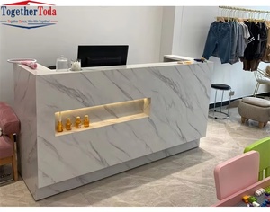 Mostrador de Recepción de Hotel de Mármol de Diseño Moderno y Lujoso, Personalizado, de Alta Calidad para Recepción y Front Office de Hotel - Product Image 4