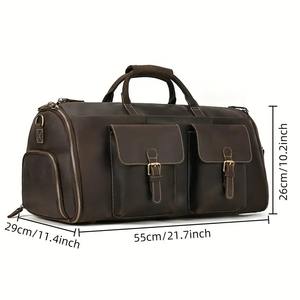 Premium Quality Luxury Unisex Handmade <b>Real</b> <b>Leather</b> Duffel <b>Bag</b> Zipper Polyester Lining Multi-Functional Travel <b>Bag</b> Made India - Product Image 2