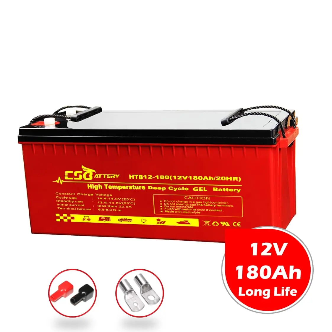 Csbattery HTB12-180 12V 180ah Power Storage Aangepaste Gel Batterie Voor Zonnepaneel Zonne-Energie China Fabriek Vs: Fullriver/Ama