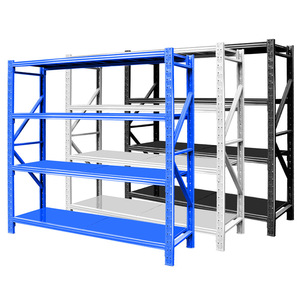 Étagères de rangement métalliques Jinshuo, capacité de charge de 100 à 500 kg, étagères d'entrepôt personnalisables, étagères en acier robustes - Product Image 1