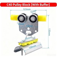 Sistema de Cableado Festoon, Carro Portacables de Acero Galvanizado/Acero Inoxidable 304, Polea para Riel en C, Grúa Aérea de Servicio Pesado, Gancho en U con Amortiguador