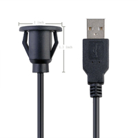 Câble d'extension USB 3.0 mâle vers femelle avec montage encastré pour tableau de bord de voiture personnalisé