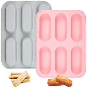 MUYULINS Factory 6-Cavity Rectangular LFGB Platinum Grade Non-Stick BPA-Free Silicone Cake Pastry <b>Cookie</b> <b>Mold</b> - Product Image 1