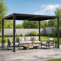 Pergola d'extérieur à toit rigide en aluminium renforcé avec toit à lames orientables et système de drainage intégré