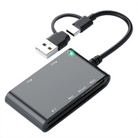 Lector y Grabador de Tarjetas de Crédito y Débito Tipo C Externo de Alta Calidad, 6 en 1, SD, TF, SIM, con Interfaz USB para Teléfono, PC y Laptop