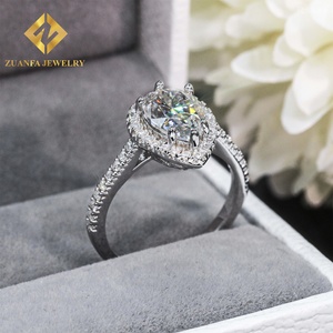 Pass Diamond <strong>Tester</strong> Classic Luxury <strong>Sparkly</strong> 9K 14k 18k Solid Gold Wedding Flawless 2Ct Pear Moissanite Engagement Band Ring - Product Image 4
