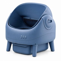 Grande litière intelligente pour chat avec compartiment à déchets dissimulé et nettoyage automatique pour plusieurs chats