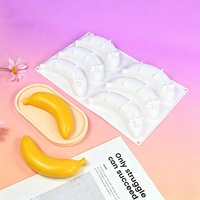 Molde de Silicona 3D AK de 16 Cavidades con Forma de Fruta para Helados, Molde de Silicona de Plátano para Chocolate, Herramienta para Decorar Pasteles y Mousses MC820