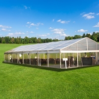 Tente de réception transparente pour événements et fêtes, structure en aluminium extérieure 10x15m, type chapiteau d'église