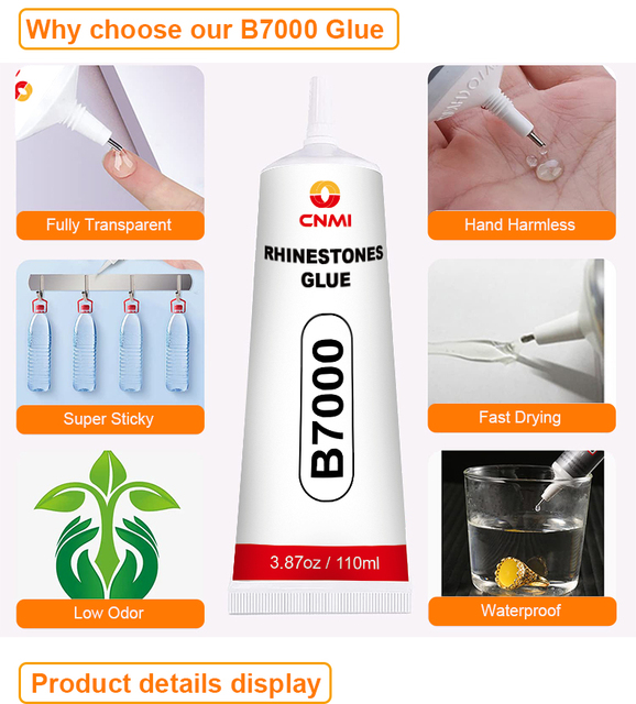 CNMI B7000 Clear Glue Epoxy Resin for Mobile Phone Repair LCD Screen Glass Frame Flower Pot Crystal Rhinestones Glue