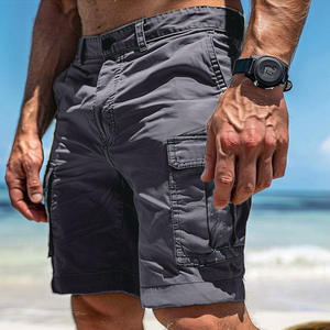 Nouveau <span class=keywords><strong>Short</strong></span> Cargo d'Été pour Homme Style Européen et Américain, Taille Mi-Haute, Multipoches, Couleur Unie, Décontracté, Tendance Plage, Bermuda - Product Image 4