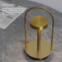 Lampe d'ambiance LED portable en métal, style minimaliste moderne, commande tactile, fonction de gradation, autonomie de 8 heures, rechargeable par USB, petite veilleuse