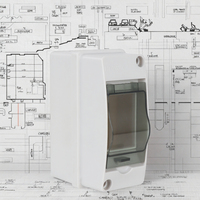 Boîte de distribution électrique étanche IP65 HT-2Way en ABS PC, alimentation 63A MCB, extérieur