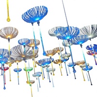 Lampe méduse extérieure étanche, lumière décorative colorée pour plafond de mariage, paysage lumineux en fibre optique, pissenlit