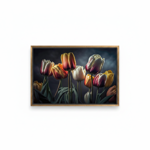 Tableau mural sur toile imprimé botanique aux couleurs éclatantes - Décoration printanière élégante, TOILE ENCADRÉE DORÉE - Product Image 2