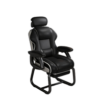 Chaise de jeu moderne en cuir pas chère, pliable, réglable en hauteur, ergonomique, dossier haut, cadre en acier, repose-pieds extensible, appui-tête avec coussin