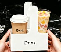 Support de transport pour tasses à café, thé, lait en carton blanc personnalisé pour vente à emporter