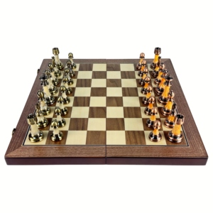 تصميم جديد لعام 2026: مجموعة شطرنج خشبية فاخرة قابلة للطي مقاس 17 بوصة، صديقة للبيئة ومتينة ومصنوعة يدويًا من خشب الجوز/الأبيض - Product Image 4