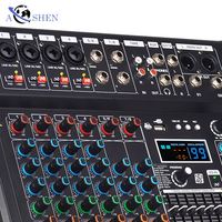 Mélangeur Pro d'usine Contrôleur DJ 8/12/16 canaux 99 Console de mixage Audio DSP BT Performance de scène USB