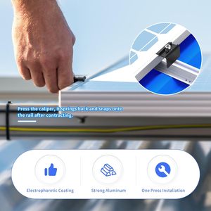 Kit de supports de montage solaire, 10 pièces, pince latérale noire en alliage d'aluminium résistant à la corrosion pour panneaux photovoltaïques - Product Image 5