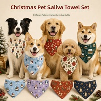 Bavoir triangulaire en plastique pour animaux de compagnie, Halloween et Noël, avec imprimé Casse-Noisette et Ours, accessoires de fête, écharpe pour chats et chiens
