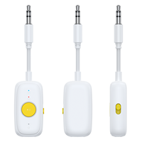 Mini adaptateur audio AUX 3,5 mm portable 2-en-1 pour émetteur-récepteur, idéal pour avion, télévision, écouteurs et haut-parleurs