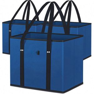 Échantillon gratuit 2024, nouveau design, sac de shopping léger, argenté, imperméable, OEM, pliable avec roulettes, poignée en PP tissé incassable - Product Image 5