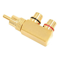90 degrés Angle Droit RCA Diviseur, 1 RCA Mâle à 2 RCA Femelle AV Diviseur Adaptateur Connecteur
