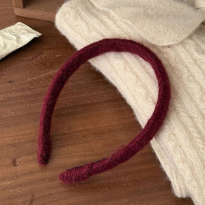 Diadema coreana de hilo de color sólido de 14 cm para mujer, sencilla para uso diario - Product Image 3