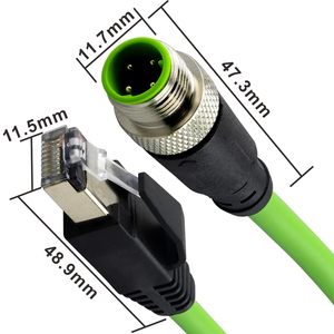 หัวต่อสายอีเธอร์เน็ต YANTAITONG RJ45 Cat5e 10G แบบมีชีลด์สำหรับงานอุตสาหกรรม รุ่น EM12 แบบ 4 พิน รหัส D ตัวผู้ Cat6 สายสื่อสารประกอบสำเร็จ - Product Image 6