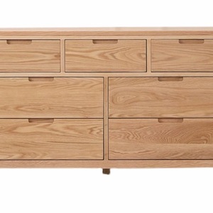 Meuble TV en chêne massif pour chambre et salon avec six tiroirs, entièrement meublé, ensemble de rangement simple - Product Image 5