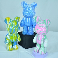 TikTok Tendance Blanc Résine Kit Nuage Ours DIY Fluide Ours Embryon Peinture Fluide Folk Art Statue Modèle Ours dans Animal Couleur Boîte