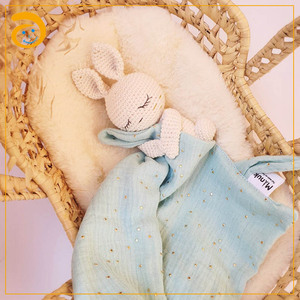 Hot <strong>Sale</strong> <strong>Crochet</strong> Rattle Toy Security Muslim Cotton <strong>Blanket</strong> Gift <strong>for</strong> Baby - Product Image 1