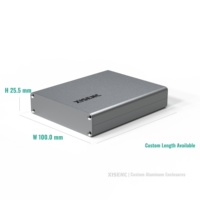 Boîtier en aluminium extrudé détachable et anti-poussière de 100*26mm pour cartes de communication et systèmes de circuits imprimés embarqués