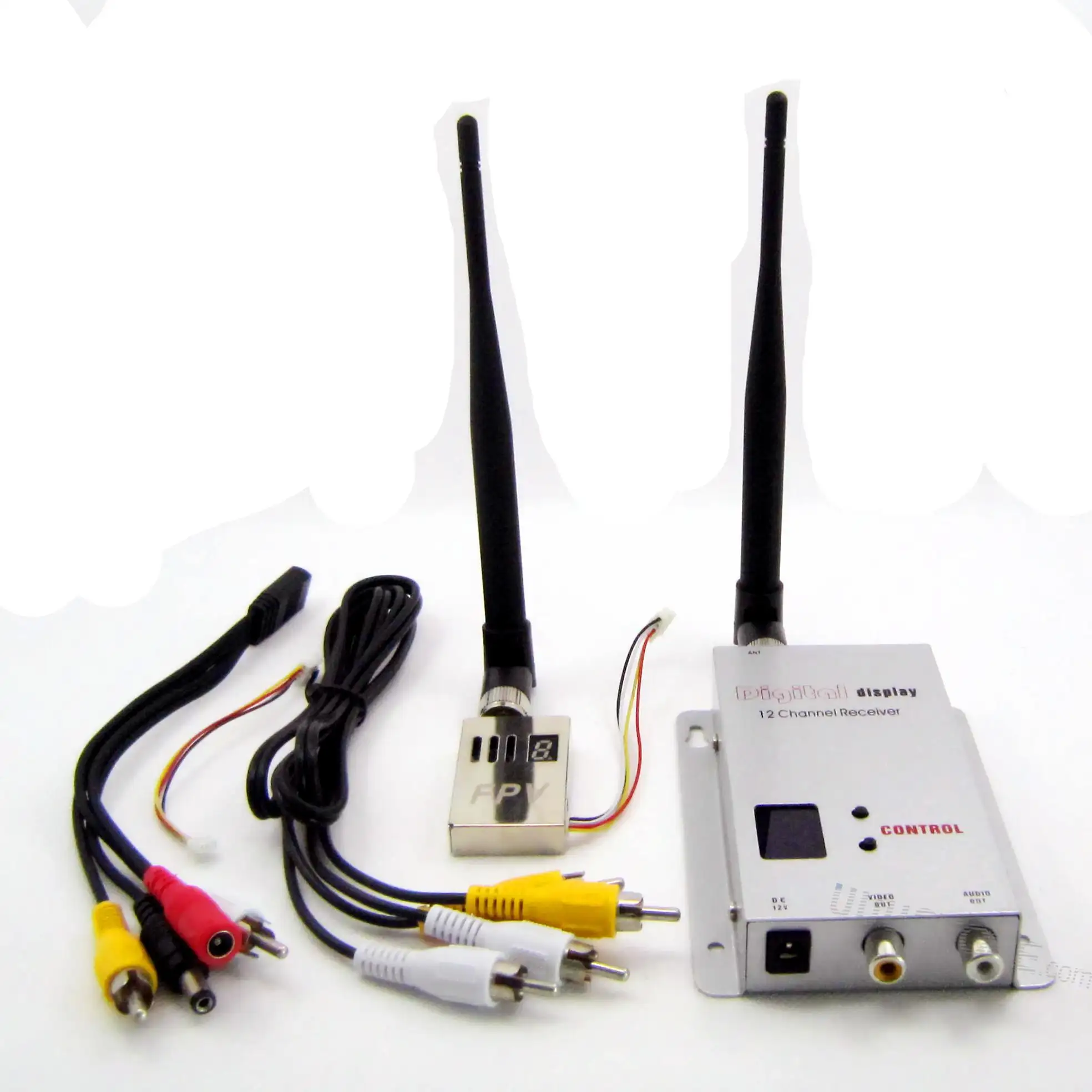 Long-distance video transmission system 1.2Ghz 1.3Ghz 1000mW 4Channel Wireless Transmitter and 12 Channel Receiver Kit