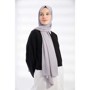 Nuevo Chal Crepé Gris Largo, Hijab Étnico Modal con Diseño de Impresión Brillante para Primavera, Verano e Invierno - Product Image 1
