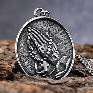 Eady to Ship elieligious hhristian aiaith editate Rosary atattoo raraiying ANDS endants ecklace for Men omen - Product Image 1