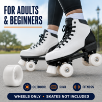 Roues lumineuses LED pour patins quad 58x32mm 82A en PU haute élasticité avec roulements et 3 lumières clignotantes