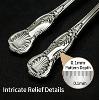 Ensemble de couverts de luxe en acier inoxydable 18/10, motif coquillage gravé, finition super poli miroir, couteau et fourchette pour dîner de mariage