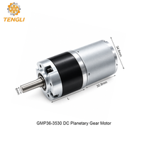 Moteur DC à engrenages planétaires Tengli GMP36-3530 36 mm avec contrôle de vitesse PWM et roulement à billes pour actionneur automatisé à fonctionnement fluide