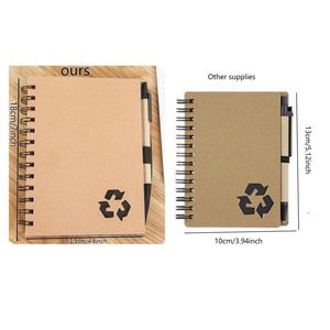 2026 Trending Products Supplier Student Loose Leaf Kraft Paper Coil Recycled Hand <b>Book</b> Ballpoint Pen Promotional Notebook Gift - Product Image 5