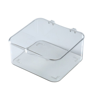 Caja de almacenamiento transparente con tapa abatible, organizador de joyas de plástico con tapa para escritorio, uso doméstico, contenedor pequeño a prueba de polvo - Product Image 2