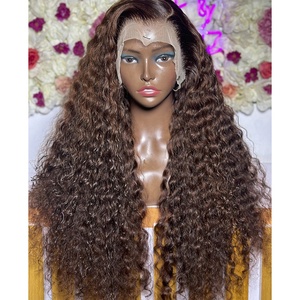 Cheveux bruts sans colle hd dentelle vague de corps droite perruque de cheveux humains 13x4 dentelle avant perruque couleur chocolat brun double tirage perruques pour les femmes - Product Image 6