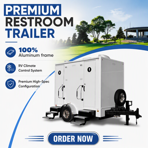 Remorque <span class=keywords><strong>WC</strong></span> mobile économique à 2 portes, toilettes portables d'<span class=keywords><strong>occasion</strong></span> à vendre, prix réduit - Product Image 1